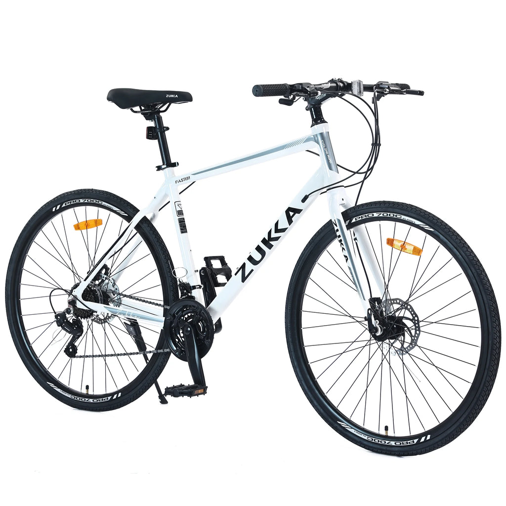 RooRuns 21 Speed Hybrid bike Disc Brake 700C Road Bike For men women's City Bicycle
