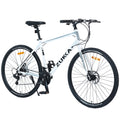 RooRuns 21 Speed Hybrid bike Disc Brake 700C Road Bike For men women's City Bicycle