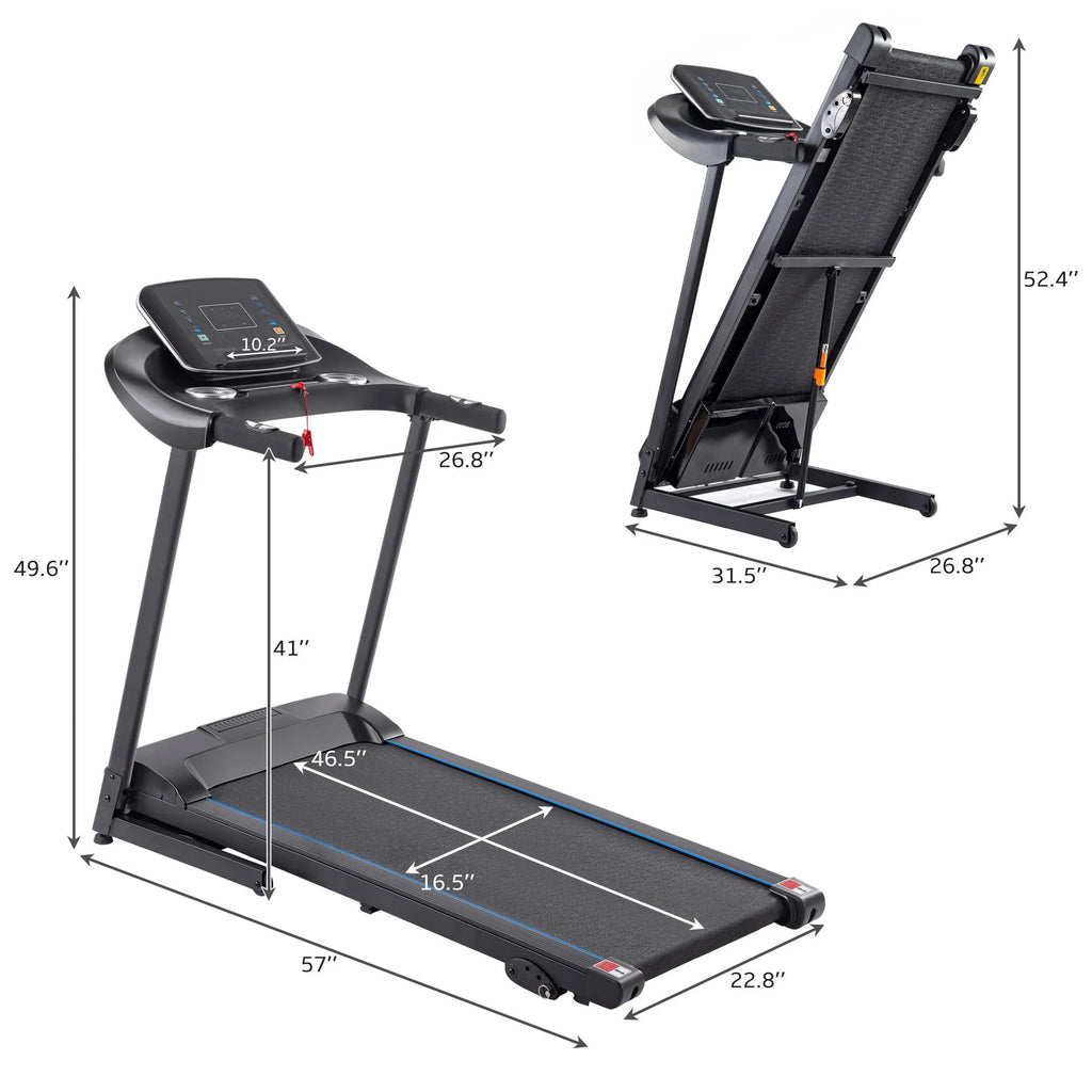 Folding Electric Treadmill with Incline for Home Gym Walking Running C4591