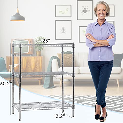 4 Tier NSF Wire Shelving Unit Heavy Duty Steel Storage Rack, Black X19089