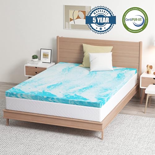 EGO Topper 2 Inch Twin Memory Foam Mattress Topper, Gel Infused, CertiPUR-US Certified F677