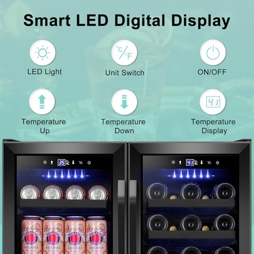 Electric Humidor Cabinet 35L with Digital LED Screen and Humidity Control C6096