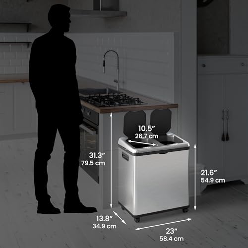 iTouchless 13 Gallon Sensor Trash Can 2.0 Stainless Steel W51921