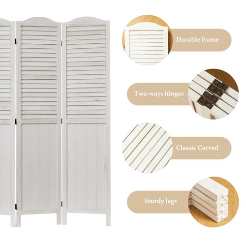 Room Partitions and Dividers, 5.6 Ft Tall Folding Wood Screen, 4 Panels S6959