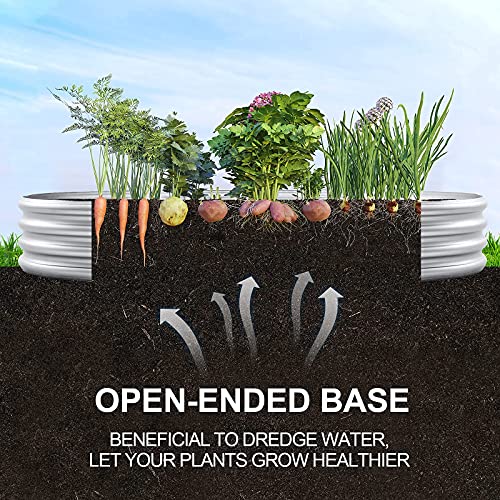Land Guard Galvanized Raised Garden Bed Kit, Oval Large Metal Planter Box U192