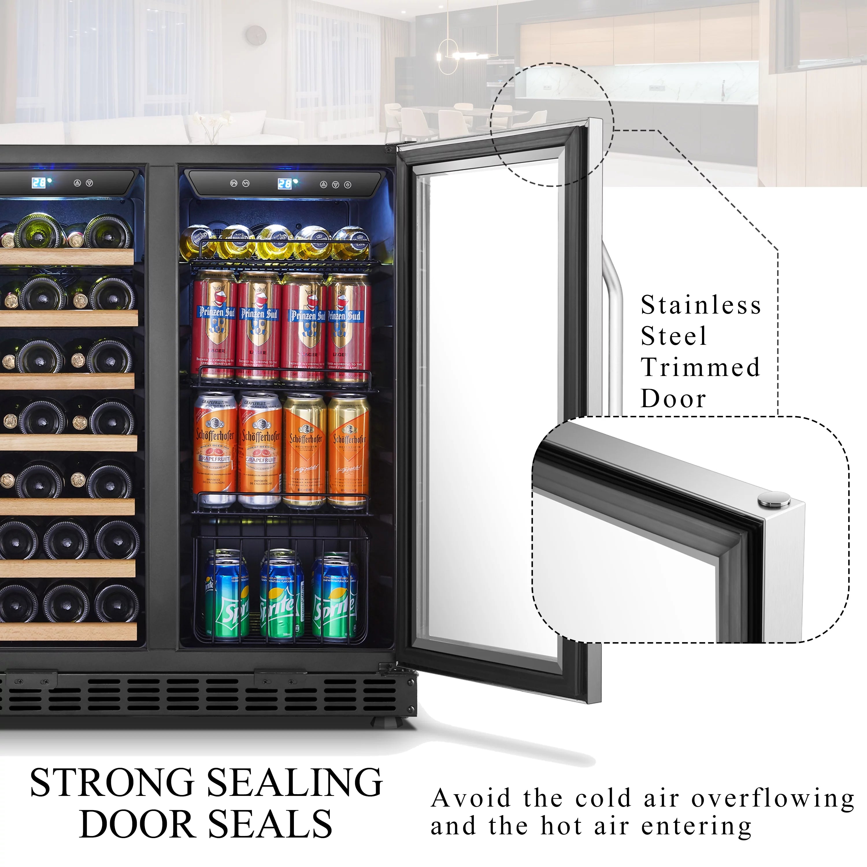 Lanbo 30 Inch Dual Zone Wine Refrigerator and Beverage Cooler D20819