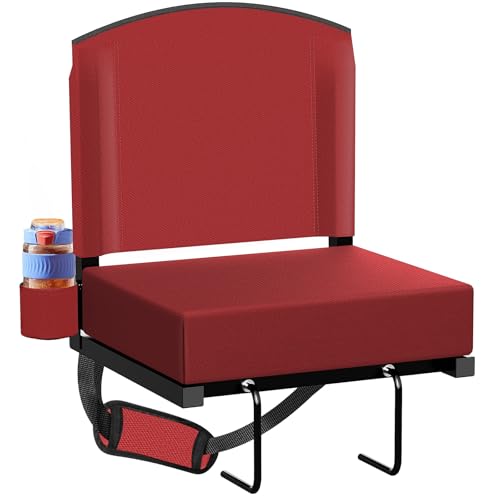 Stadium Seat with Back Support, Portable Bleacher Seat, Black V308