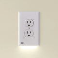 1 Pack - SnapPower GuideLight 2 for Outlets [New Version - LED Light Bar] - Night Light - Electrical Outlet Wall Plate With LED Night Lights - Automatic On/Off Sensor - (Duplex, White)