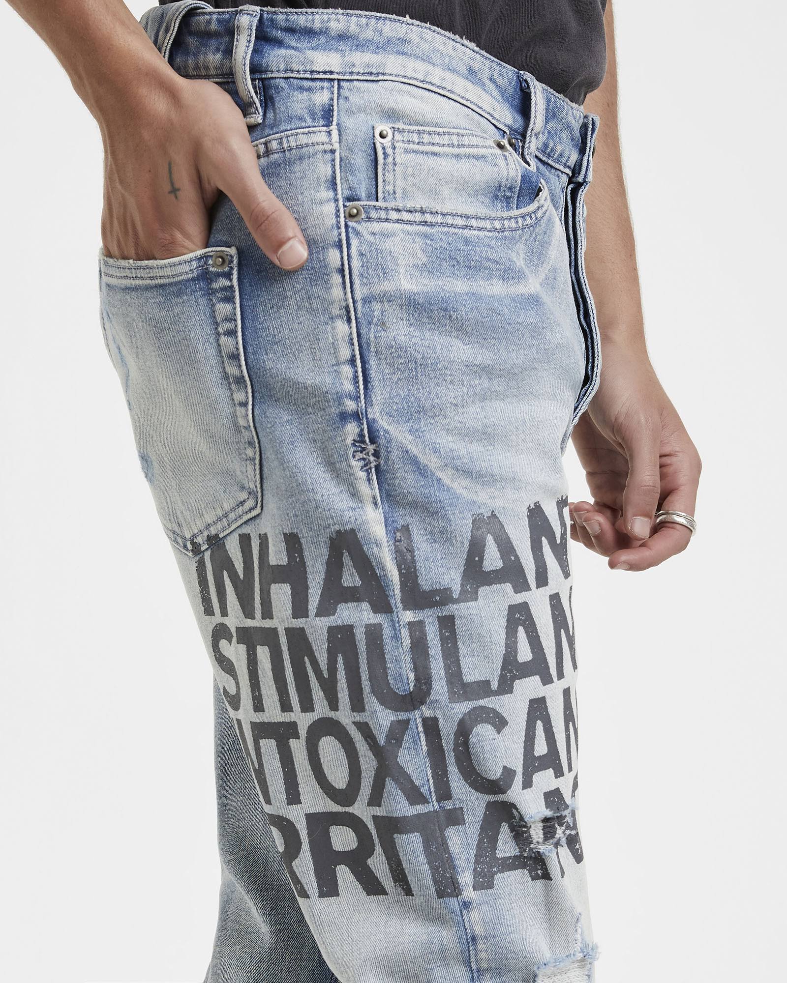 Ksubi Chitch Bombz Jeans, Blue, Size 28 F193214