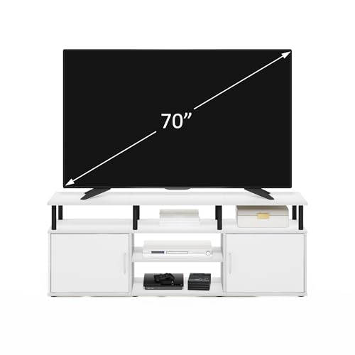 Furinno JAYA Large Entertainment Stand for TV Up to 55 Inch, French Oak Grey/Black V100781