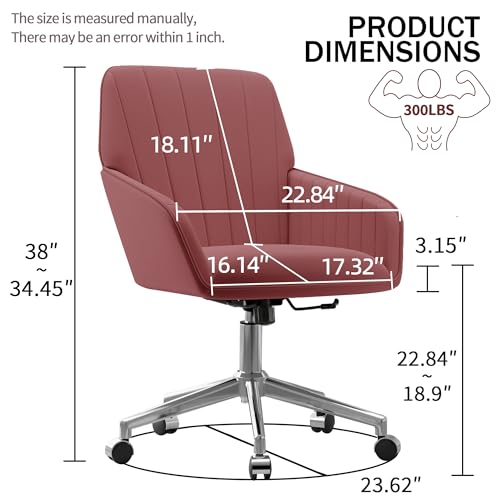 Velvet Home Office Chair with Gold Base, Swivel Desk Chair with Wheels (Cream) Z435471