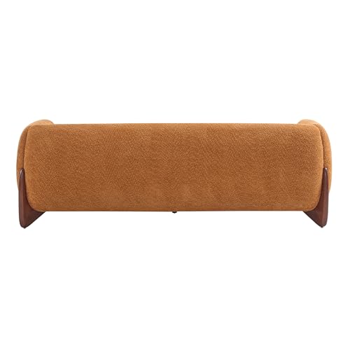 Christopher Knight Home Almab 82" Boucle 3-Seater Sofa, Wood Frame, Caramel Brown L227