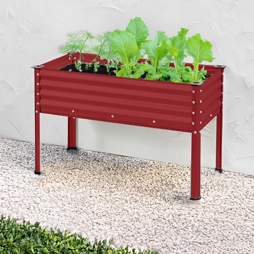 Best Choice Products 48x24x30in Galvanized Raised Garden Bed, Metal Elevated Planter Box, Dark Green S888804