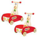 Hape Toys Toddler Baby Push u0026 Pull Toy Wonder Walker Cart with Blocks (2 Pack)