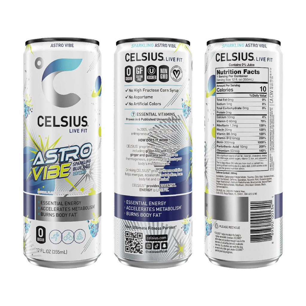 CELSIUS Sparkling Space Variety Pack, Functional Energy Drink, 12 fl oz, 12-Pack T823