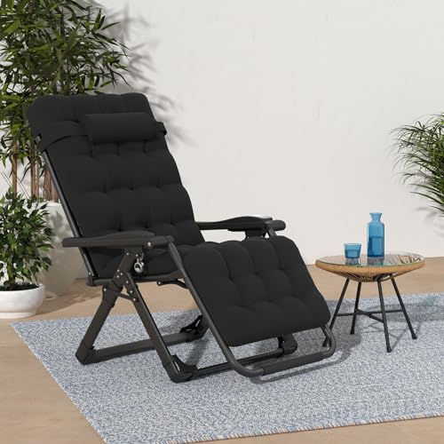 Suteck Zero Gravity Chair Reclining Camping Lounge with Removable Cushion and Cup Holder Z41184