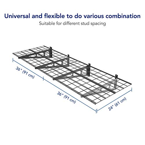 FLEXIMOUNTS 2-Pack 2x6ft Garage Wall Shelving Rack, Black C244838