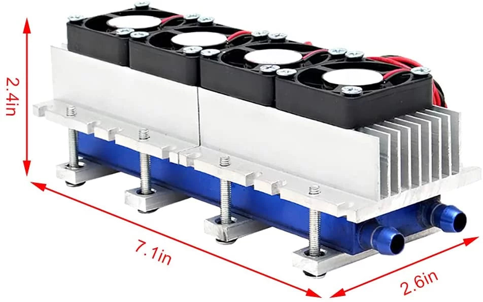 4 Chip 288W 12V Thermoelectric Peltier Cooler Water Cooling Kit V74733