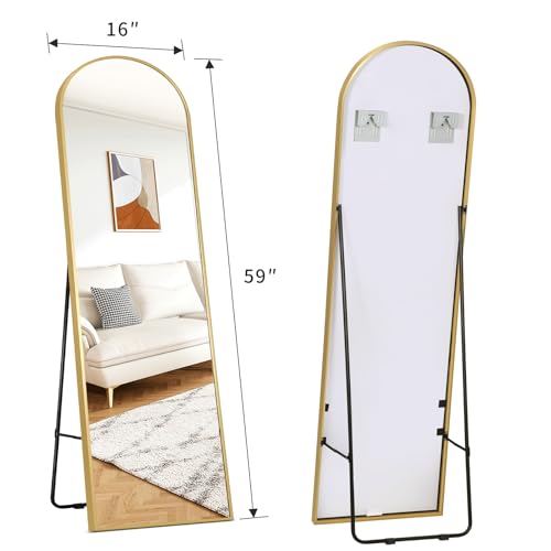 Black Full-Length Mirror with Stand for Bedroom T3696