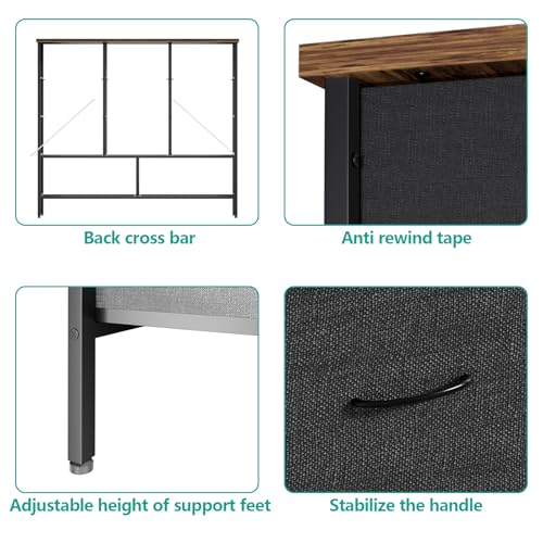 9-Drawer Fabric Dresser for Bedroom, TV Stand Storage Cabinet U5871