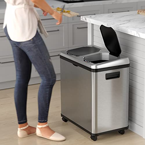 iTouchless 13 Gallon Sensor Trash Can 2.0 Stainless Steel W51921
