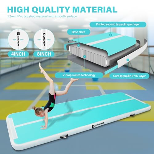 AKSPORT Gymnastics Air Mat Tumble Track with Air Pump A7907