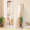59"x15.75" Full-Length Mirror，Black Wall-Mounted, Floor-to-Ceiling Mirror for Bedroom/Living Room/Cloakroom, Versatile Stand, Lean or Hang Design with Safety Rounded Edges，for Stylish Home Decor
