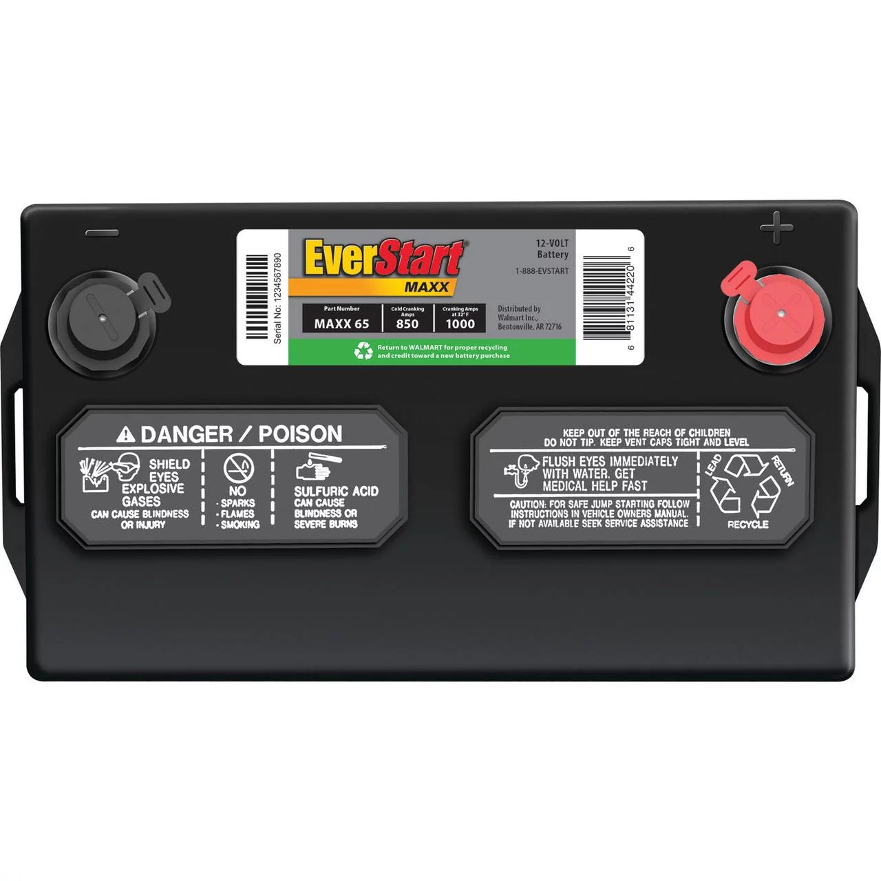 EverStart Maxx Lead Acid Automotive Battery Group Size 65 12V 850 CCA K279