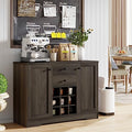 Farmhouse Buffet Sideboard Bar Cabinet with Storage, Dark Brown A255