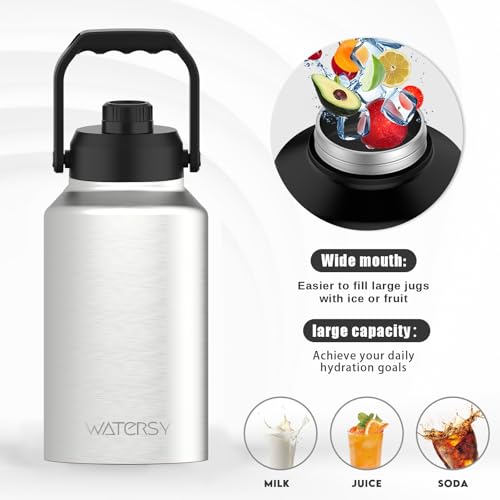 128oz Insulated Stainless Steel Water Bottle with Handle, Black W803