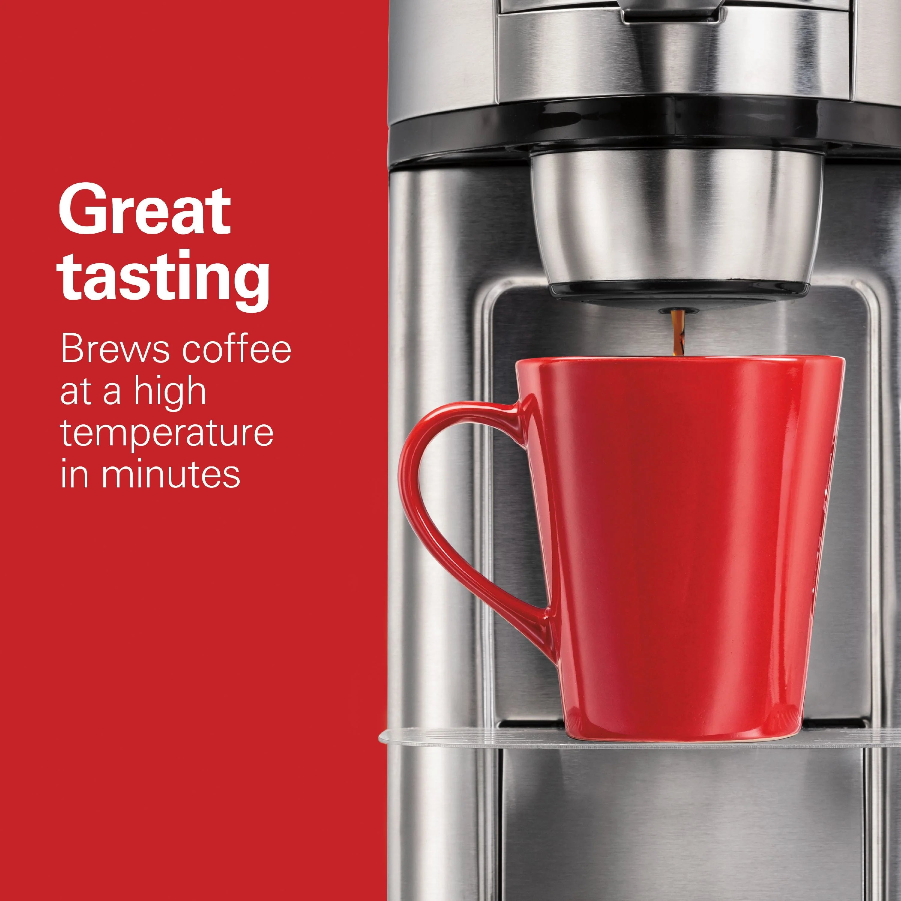Hamilton Beach The Scoop Single-Serve Coffee Maker, 14 oz., Stainless Steel B83985