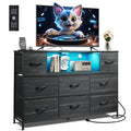 WLIVE Dresser for Bedroom with Charging Station and LED Lights, 8 Drawer R754