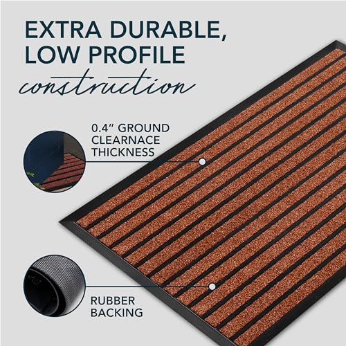 ubdyo Extra Durable Door Mat Non-Slip Outdoor Entrance 30" x 17" Bright Brown W5648