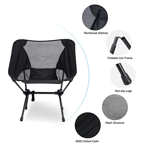 YSSOA Removable Footrest Reclining Camping Chair, Black J500901