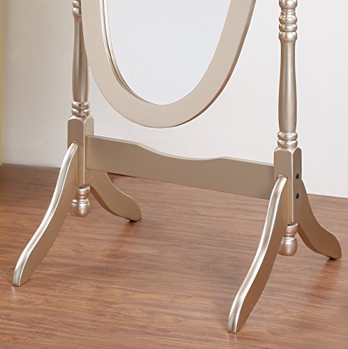 Roundhill Furniture Traditional Queen Anna Style Wood Floor Cheval Mirror L68887