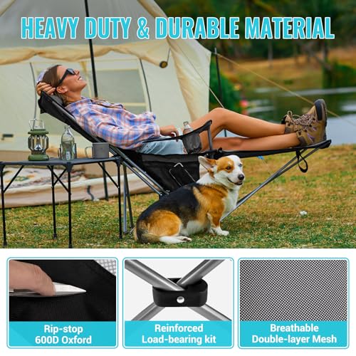 #WEJOY 2-in-1 Reclining Camping Chair with Footrest for Adults B28363