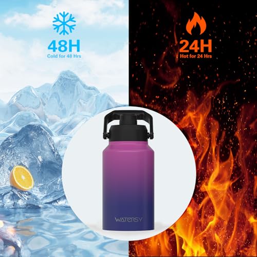 128oz Insulated Stainless Steel Water Bottle with Handle, Black W803