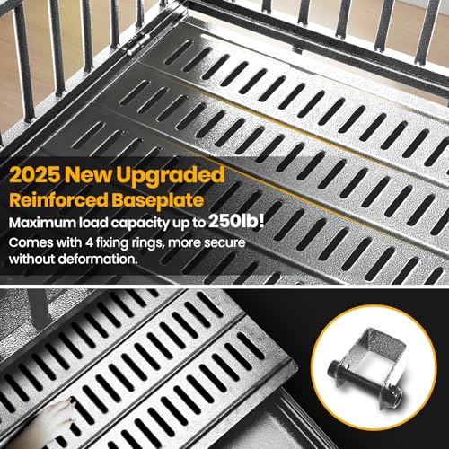 Oranland 48 inch Heavy Duty Dog Crate for Large Dogs, Double Door with Wheels J273901