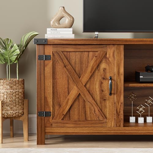 YESHOMY Modern Farmhouse TV Stand for TVs up to 65 Inch, Gray Wash O551446