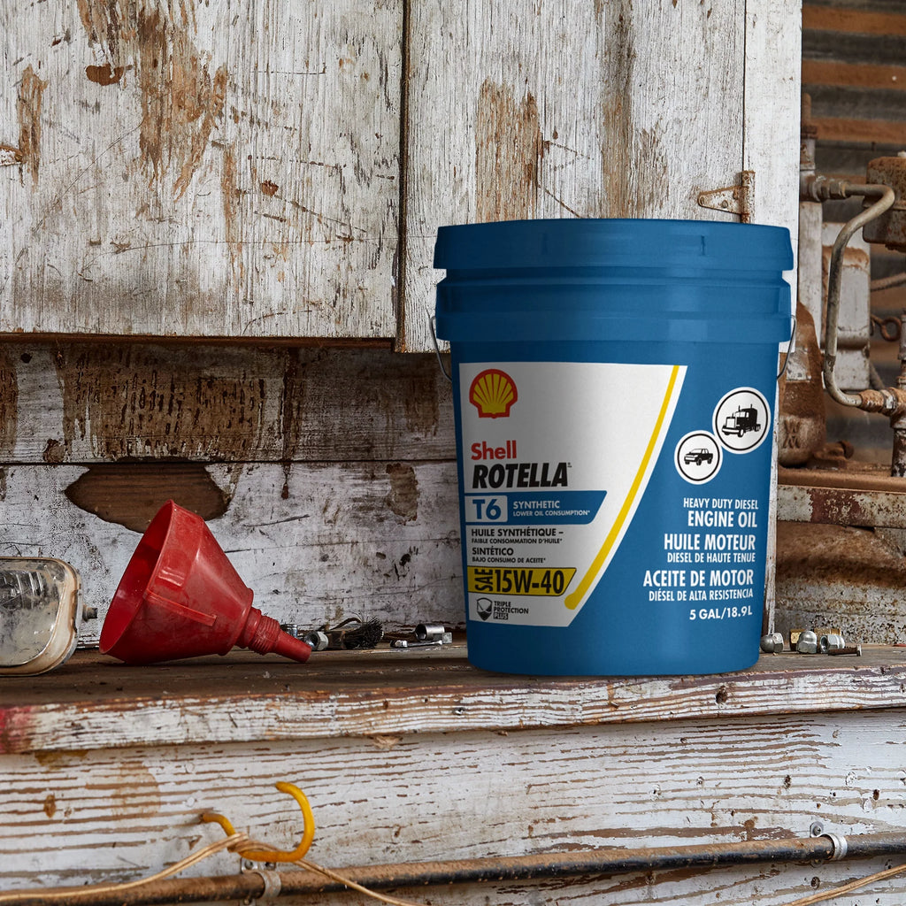 Shell Rotella T6 Full Synthetic 15W-40 Diesel Engine Oil 5 Gallon H90171