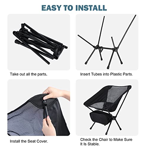 YSSOA Removable Footrest Reclining Camping Chair, Black J500901