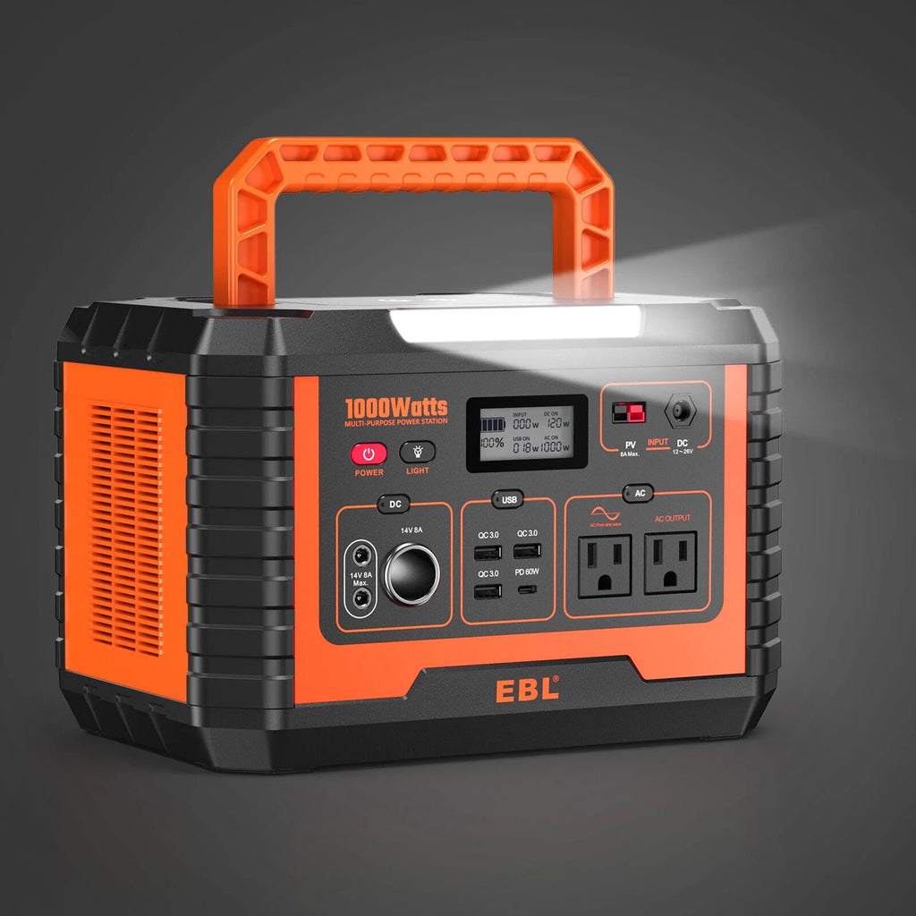 EBL 2-Pack Portable Power Station 1000W Solar Generator 270000mAh Y877