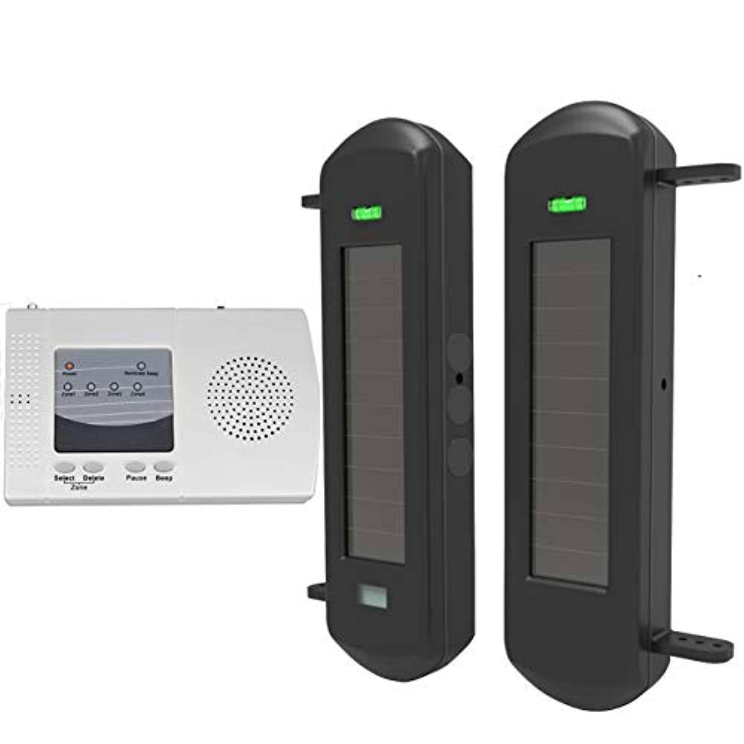 HTZSAFE Solar Wireless Driveway Alarm System-1/2 Mile Long Transmission Range-300 Feet Wide Sensor Range-No WIRING No Need Repla