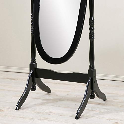 Roundhill Furniture Traditional Queen Anna Style Wood Floor Cheval Mirror L68887