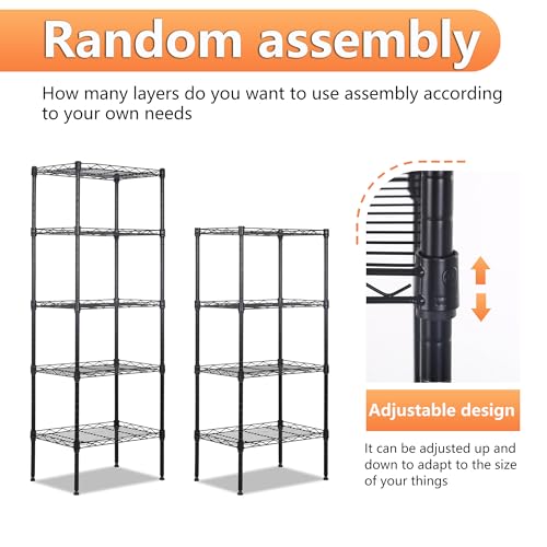4 Tier NSF Wire Shelving Unit Heavy Duty Steel Storage Rack, Black X19089