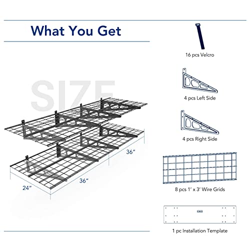 FLEXIMOUNTS 2-Pack 2x6ft Garage Wall Shelving Rack, Black C244838