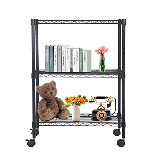 4 Tier NSF Wire Shelving Unit Heavy Duty Steel Storage Rack, Black X19089