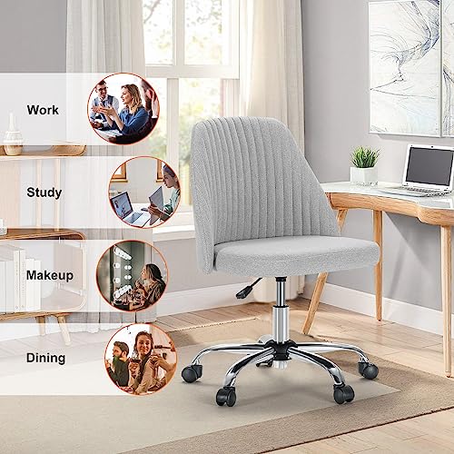 Sweetcrispy Armless Office Chair with Wheels, Adjustable Swivel Task Chair S259576