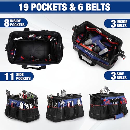 WORKPRO 16-inch Wide Mouth Tool Bag with Waterproof Molded Base K85487
