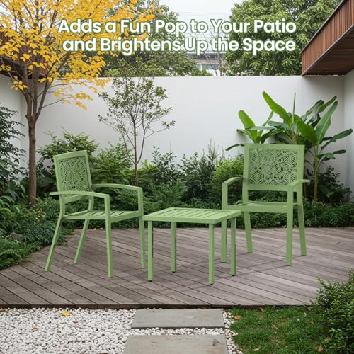 Peacock Blue Outdoor Bistro Set for 2 with Coffee Table R445